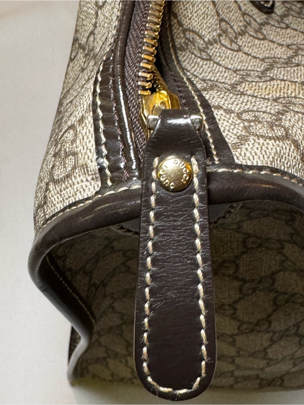 Vtg Authentic Gucci GG Supreme GG Monogram Top Handle Canvas Tote Bag Pre-owned - Picture 6 of 11